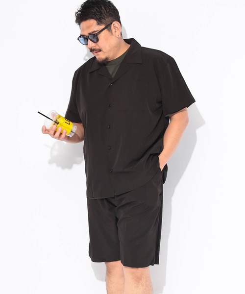PIMLICO(ピムリコ)の「セットアップ 夏 半袖シャツ ショートパンツ メンズ 大きいサイズ WEB限定 収納袋付き 無地 半袖 開襟シャツ&ショートパンツセット PIMLICO (ピムリコ)(セットアップ・メンズ・ダークグレー/グレー/ブラック・X1(3L~4L)/X2(4L~5L)/X3(6L~7L)/X4(8L~9L)/X5(9L~10L))」の17枚目の写真