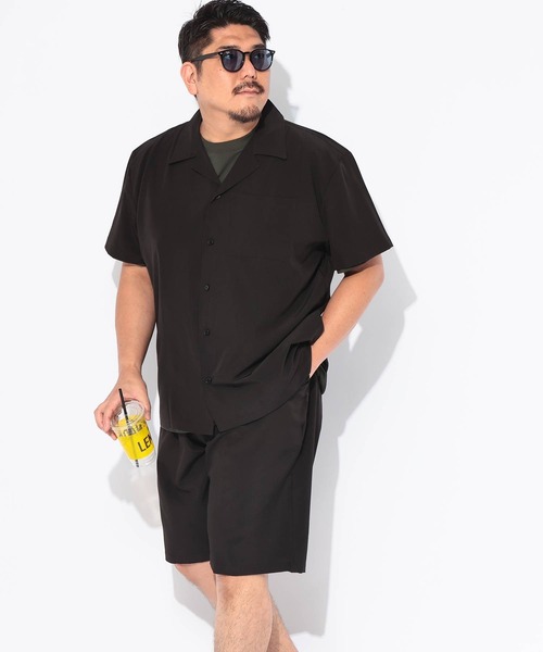 PIMLICO(ピムリコ)の「セットアップ 夏 半袖シャツ ショートパンツ メンズ 大きいサイズ WEB限定 収納袋付き 無地 半袖 開襟シャツ&ショートパンツセット PIMLICO (ピムリコ)(セットアップ・メンズ・ダークグレー/グレー/ブラック・X1(3L~4L)/X2(4L~5L)/X3(6L~7L)/X4(8L~9L)/X5(9L~10L))」の18枚目の写真