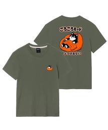 ゴロゴロシババックプリントグラフィック半袖Tシャツ