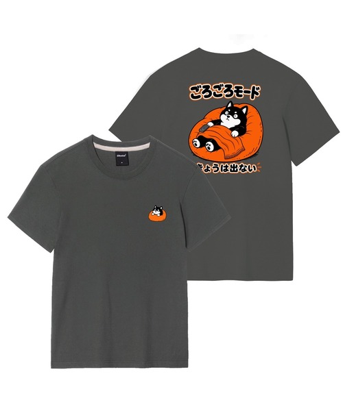 OKSTAR（オクスター）の「ゴロゴロシババックプリントグラフィック半袖Tシャツ（Tシャツ/カットソー・レディース・ホワイト/ブラック/ライトグレー/ダークグリーン/ネイビー/グレー/カーキ/クリーム/ダークグレー/ダークブルー/ライトベージュ・SMALL/MEDIUM/LARGE/X-LARGE/2XL/3XL/4XL）」の5枚目の写真