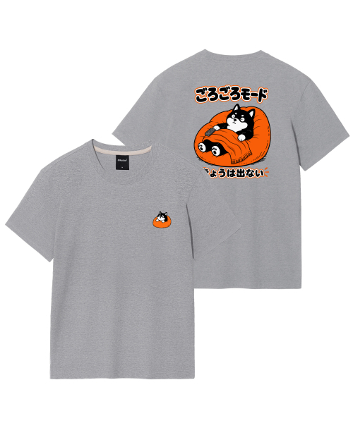 OKSTAR（オクスター）の「ゴロゴロシババックプリントグラフィック半袖Tシャツ（Tシャツ/カットソー・レディース・ホワイト/ブラック/ライトグレー/ダークグリーン/ネイビー/グレー/カーキ/クリーム/ダークグレー/ダークブルー/ライトベージュ・SMALL/MEDIUM/LARGE/X-LARGE/2XL/3XL/4XL）」の12枚目の写真