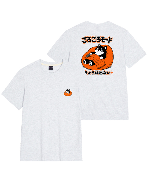 OKSTAR（オクスター）の「ゴロゴロシババックプリントグラフィック半袖Tシャツ（Tシャツ/カットソー・レディース・ホワイト/ブラック/ライトグレー/ダークグリーン/ネイビー/グレー/カーキ/クリーム/ダークグレー/ダークブルー/ライトベージュ・SMALL/MEDIUM/LARGE/X-LARGE/2XL/3XL/4XL）」の17枚目の写真