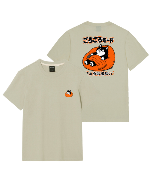 OKSTAR（オクスター）の「ゴロゴロシババックプリントグラフィック半袖Tシャツ（Tシャツ/カットソー・レディース・ホワイト/ブラック/ライトグレー/ダークグリーン/ネイビー/グレー/カーキ/クリーム/ダークグレー/ダークブルー/ライトベージュ・SMALL/MEDIUM/LARGE/X-LARGE/2XL/3XL/4XL）」の18枚目の写真