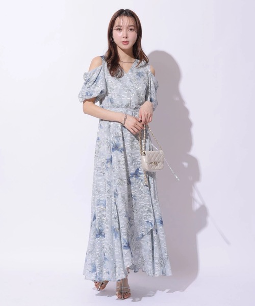 Mystrada（マイストラーダ）の「ジュイフラワーカシュクールワンピース（ワンピース・レディース・ピンク/ライトブルー・38/36）」の4枚目の写真