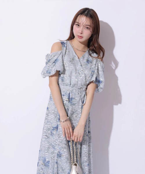 Mystrada（マイストラーダ）の「ジュイフラワーカシュクールワンピース（ワンピース・レディース・ピンク/ライトブルー・38/36）」の6枚目の写真