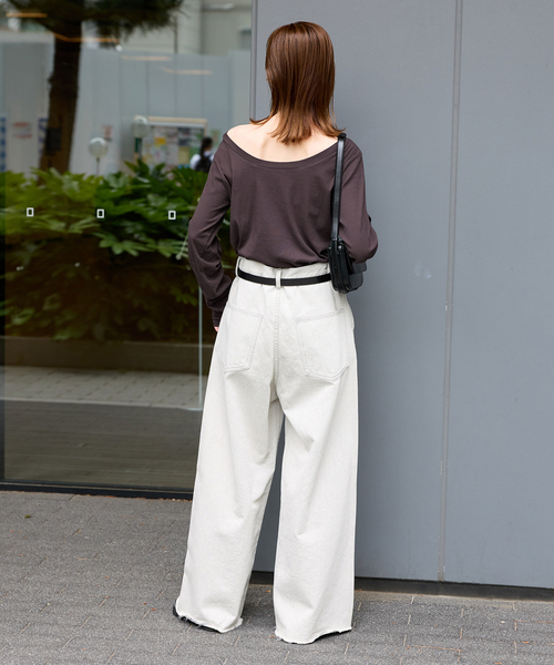 JOURNAL STANDARD(ジャーナルスタンダード)の「《追加》シアーフライス2WAYロングスリーブ(Tシャツ/カットソー・レディース・ブラック/ホワイト/ブラウン・FREE)」の8枚目の写真