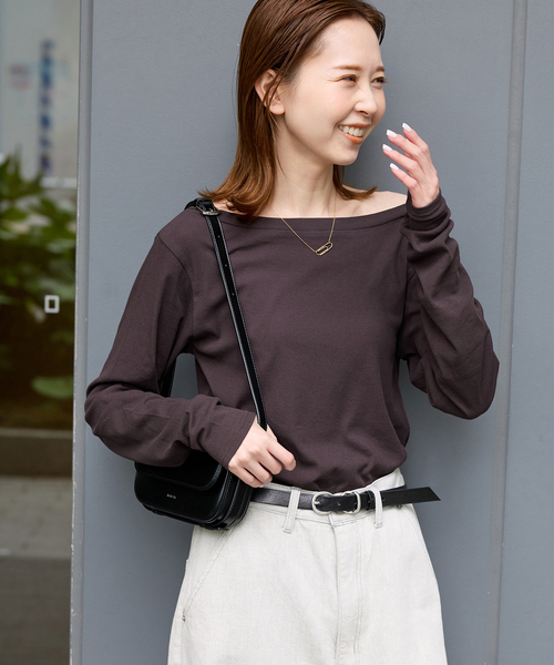 JOURNAL STANDARD(ジャーナルスタンダード)の「《追加》シアーフライス2WAYロングスリーブ(Tシャツ/カットソー・レディース・ブラック/ホワイト/ブラウン・FREE)」の10枚目の写真