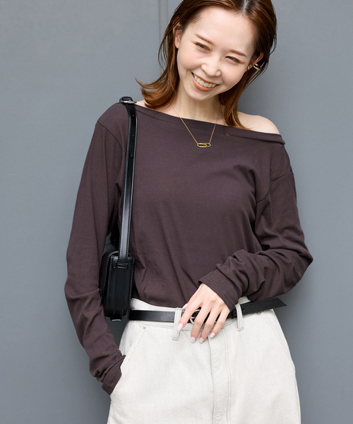 JOURNAL STANDARD（ジャーナルスタンダード）の「《追加》シアーフライス2WAYロングスリーブ（Tシャツ/カットソー・レディース・ブラック/ホワイト/ブラウン・FREE）」の20枚目の写真