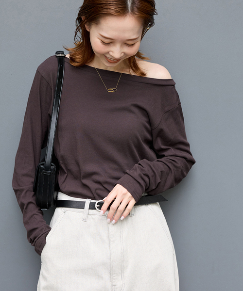 JOURNAL STANDARD（ジャーナルスタンダード）の「《追加》シアーフライス2WAYロングスリーブ（Tシャツ/カットソー・レディース・ブラック/ホワイト/ブラウン・FREE）」の19枚目の写真