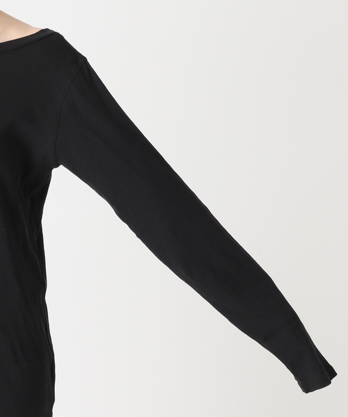 JOURNAL STANDARD（ジャーナルスタンダード）の「《追加》シアーフライス2WAYロングスリーブ（Tシャツ/カットソー・レディース・ブラック/ホワイト/ブラウン・FREE）」の13枚目の写真