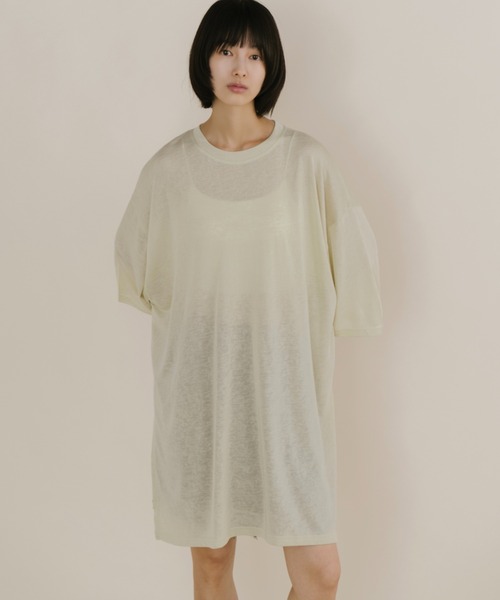duei(デュイ)の「オーバーサイズビッグシルエットTシャツ(Tシャツ/カットソー・レディース・ライトグリーン/ネイビー/パープル・FREE)」の2枚目の写真