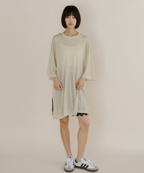 duei(デュイ)の「オーバーサイズビッグシルエットTシャツ(Tシャツ/カットソー・レディース・ライトグリーン/ネイビー/パープル・FREE)」の10枚目の写真