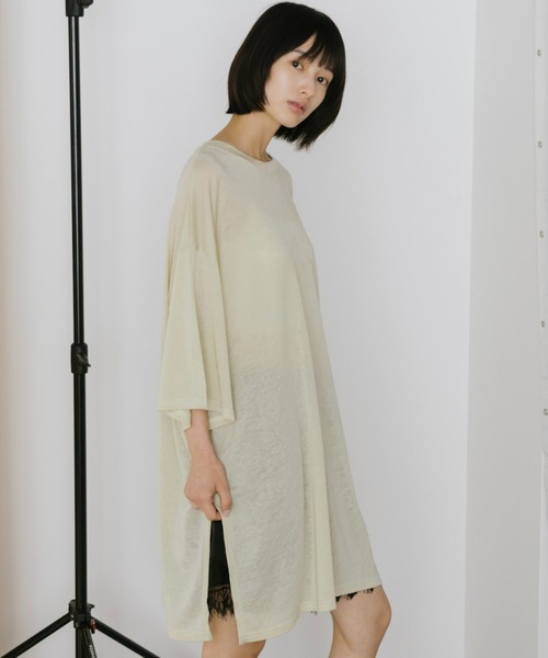 duei(デュイ)の「オーバーサイズビッグシルエットTシャツ(Tシャツ/カットソー・レディース・ライトグリーン/ネイビー/パープル・FREE)」の5枚目の写真