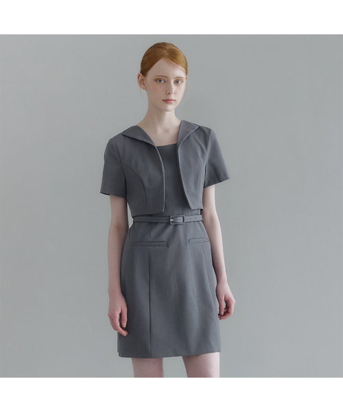 MICANE(ミケーネ)の「セネビクロップジャケットミニドレス(ワンピース・レディース・ブラック/チャコール・SMALL/MEDIUM/LARGE/X-LARGE/XX-LARGE)」の2枚目の写真