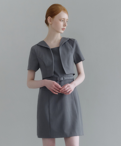 MICANE(ミケーネ)の「セネビクロップジャケットミニドレス(ワンピース・レディース・ブラック/チャコール・SMALL/MEDIUM/LARGE/X-LARGE/XX-LARGE)」の3枚目の写真