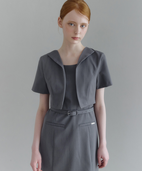 MICANE(ミケーネ)の「セネビクロップジャケットミニドレス(ワンピース・レディース・ブラック/チャコール・SMALL/MEDIUM/LARGE/X-LARGE/XX-LARGE)」の4枚目の写真