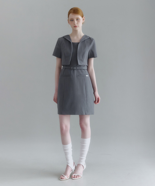 MICANE(ミケーネ)の「セネビクロップジャケットミニドレス(ワンピース・レディース・ブラック/チャコール・SMALL/MEDIUM/LARGE/X-LARGE/XX-LARGE)」の5枚目の写真