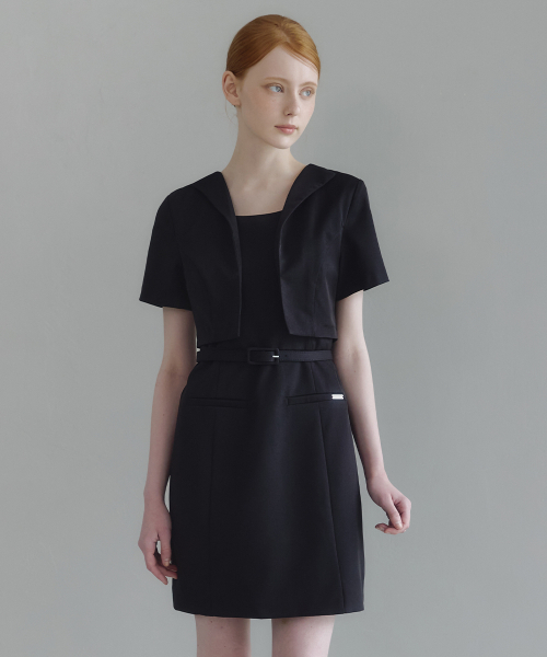 MICANE(ミケーネ)の「セネビクロップジャケットミニドレス(ワンピース・レディース・ブラック/チャコール・SMALL/MEDIUM/LARGE/X-LARGE/XX-LARGE)」の7枚目の写真