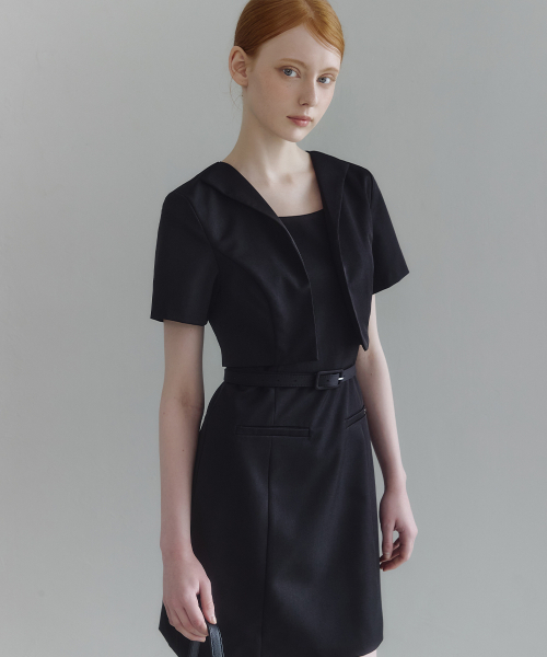 MICANE(ミケーネ)の「セネビクロップジャケットミニドレス(ワンピース・レディース・ブラック/チャコール・SMALL/MEDIUM/LARGE/X-LARGE/XX-LARGE)」の8枚目の写真