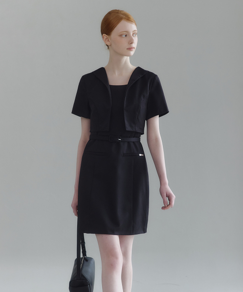 MICANE(ミケーネ)の「セネビクロップジャケットミニドレス(ワンピース・レディース・ブラック/チャコール・SMALL/MEDIUM/LARGE/X-LARGE/XX-LARGE)」の9枚目の写真