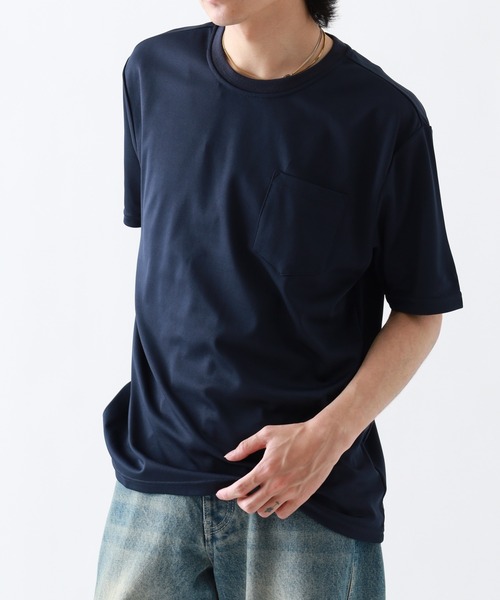 FUNALIVE(ファンアライブ)の「Ree&Mee ビジカジ ジャケット インナー用 ストレッチ 消臭 高通気 形態安定 汗染み軽減 無地 Tシャツ(Tシャツ/カットソー・メンズ・ホワイト/サックスブルー/ピンク/グレー/カーキ/ブラック・LL/L/S/M)」の22枚目の写真