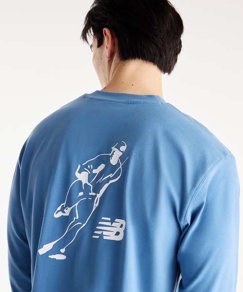 NEW BALANCE(ニューバランス)の「大谷翔平オールウェイズオンロゴ長袖Tシャツ(Tシャツ/カットソー・メンズ・ブラック/グレイッシュブルー/ホワイト・XXX-LARGE/XX-LARGE/X-LARGE/LARGE/MEDIUM/SMALL)」の4枚目の写真