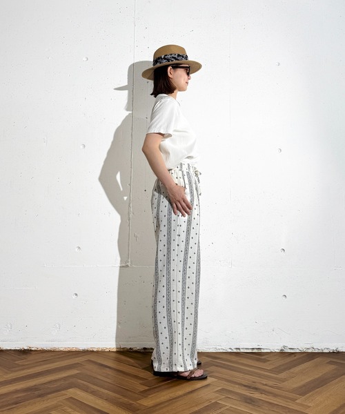MAISON SELECT（メゾンセレクト）の「6C101 幾何学模様ストライプ イージーパンツ（その他パンツ・レディース・アイボリー/ネイビー・FREE）」の7枚目の写真