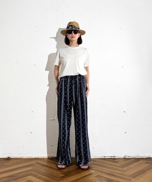MAISON SELECT（メゾンセレクト）の「6C101 幾何学模様ストライプ イージーパンツ（その他パンツ・レディース・アイボリー/ネイビー・FREE）」の11枚目の写真