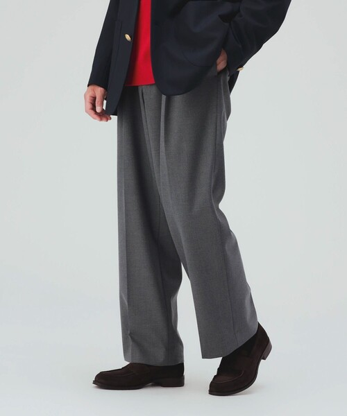 BEAMS HEART(ビームスハート)の「セミワイド イージー 1プリーツ スラックス(スラックス・メンズ・グレー・MEDIUM/SMALL/X-LARGE/LARGE)」の1枚目の写真