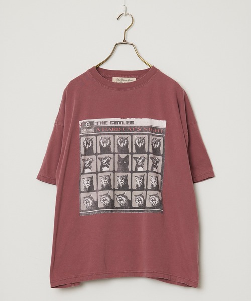 REMI RELIEF(レミレリーフ)の「REMI RELIEF/レミレリーフ HARS SP加工20/-天竺BIGサイズT(A HARD CAT'S NIGHT) ヴィンテージ コットンTシャツ メンズ 2026年 夏 夏服(Tシャツ/カットソー・メンズ・ホワイト/ブラック/ワインレッド・M/L)」の2枚目の写真
