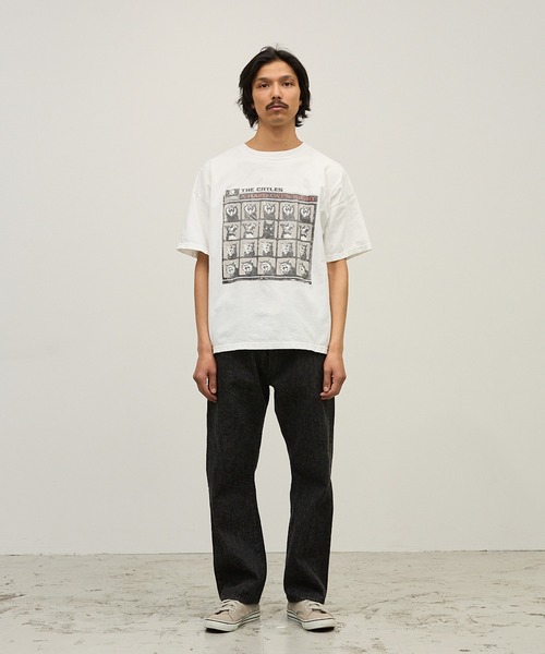 REMI RELIEF(レミレリーフ)の「REMI RELIEF/レミレリーフ HARS SP加工20/-天竺BIGサイズT(A HARD CAT'S NIGHT) ヴィンテージ コットンTシャツ メンズ 2026年 夏 夏服(Tシャツ/カットソー・メンズ・ホワイト/ブラック/ワインレッド・M/L)」の5枚目の写真