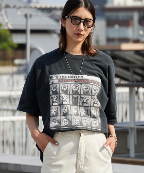 REMI RELIEF(レミレリーフ)の「REMI RELIEF/レミレリーフ HARS SP加工20/-天竺BIGサイズT(A HARD CAT'S NIGHT) ヴィンテージ コットンTシャツ メンズ 秋 秋服 2026年秋冬(Tシャツ/カットソー・メンズ・ホワイト/ブラック/ワインレッド・M/L)」の13枚目の写真