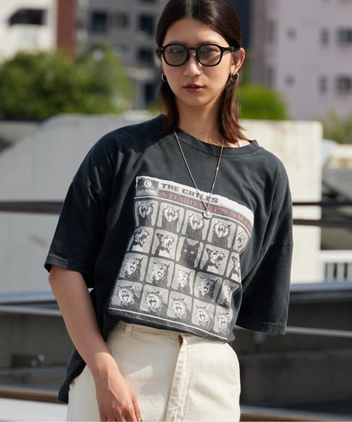 REMI RELIEF(レミレリーフ)の「REMI RELIEF/レミレリーフ HARS SP加工20/-天竺BIGサイズT(A HARD CAT'S NIGHT) ヴィンテージ コットンTシャツ メンズ 秋 秋服 2026年秋冬(Tシャツ/カットソー・メンズ・ホワイト/ブラック/ワインレッド・M/L)」の17枚目の写真