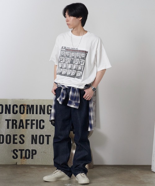 REMI RELIEF(レミレリーフ)の「REMI RELIEF/レミレリーフ HARS SP加工20/-天竺BIGサイズT(A HARD CAT'S NIGHT) ヴィンテージ コットンTシャツ メンズ 秋 秋服 2026年秋冬(Tシャツ/カットソー・メンズ・ホワイト/ブラック/ワインレッド・M/L)」の8枚目の写真