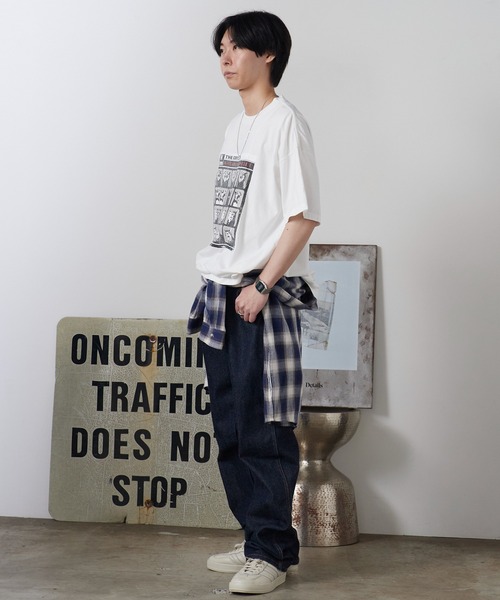 REMI RELIEF(レミレリーフ)の「REMI RELIEF/レミレリーフ HARS SP加工20/-天竺BIGサイズT(A HARD CAT'S NIGHT) ヴィンテージ コットンTシャツ メンズ 秋 秋服 2026年秋冬(Tシャツ/カットソー・メンズ・ホワイト/ブラック/ワインレッド・M/L)」の9枚目の写真