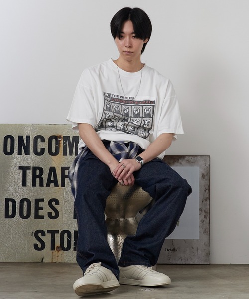 REMI RELIEF(レミレリーフ)の「REMI RELIEF/レミレリーフ HARS SP加工20/-天竺BIGサイズT(A HARD CAT'S NIGHT) ヴィンテージ コットンTシャツ メンズ 秋 秋服 2026年秋冬(Tシャツ/カットソー・メンズ・ホワイト/ブラック/ワインレッド・M/L)」の10枚目の写真