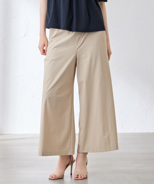 MACKINTOSH LONDON(マッキントッシュ ロンドン)の「【Lesbury Easy Pants/レスベリー イージーパンツ】トリコットストレッチワイドパンツ(その他パンツ・レディース・ベージュ/ブラック/ブラウン・38/36)」の3枚目の写真