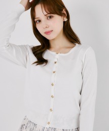 UVカット&接触冷感&ハンドウォッシュ♪リボンモチーフ釦カーディガン
