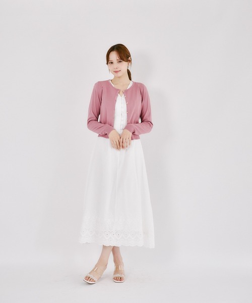 tocco closet(トッコ クローゼット)の「UVカット&接触冷感&ハンドウォッシュ♪リボンモチーフ釦カーディガン(カーディガン/ボレロ・レディース・オフホワイト/ブラック/ローズ・M)」の21枚目の写真