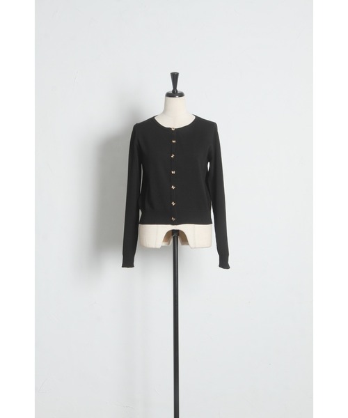tocco closet(トッコ クローゼット)の「UVカット&接触冷感&ハンドウォッシュ♪リボンモチーフ釦カーディガン(カーディガン/ボレロ・レディース・オフホワイト/ブラック/ローズ・M)」の18枚目の写真