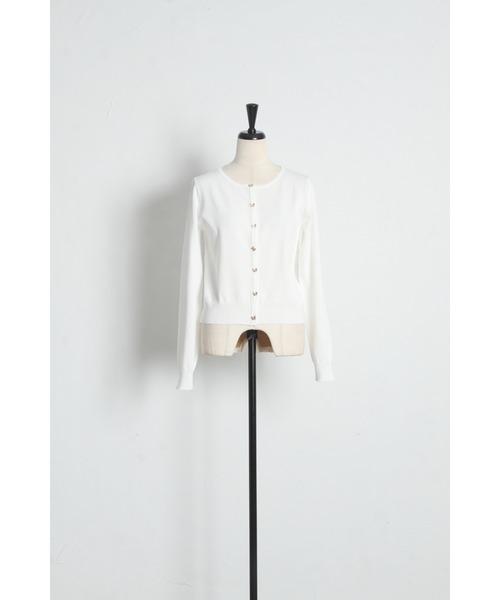 tocco closet(トッコ クローゼット)の「UVカット&接触冷感&ハンドウォッシュ♪リボンモチーフ釦カーディガン(カーディガン/ボレロ・レディース・オフホワイト/ブラック/ローズ・M)」の19枚目の写真