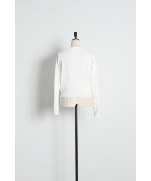 tocco closet(トッコ クローゼット)の「UVカット&接触冷感&ハンドウォッシュ♪リボンモチーフ釦カーディガン(カーディガン/ボレロ・レディース・オフホワイト/ブラック/ローズ・M)」の9枚目の写真
