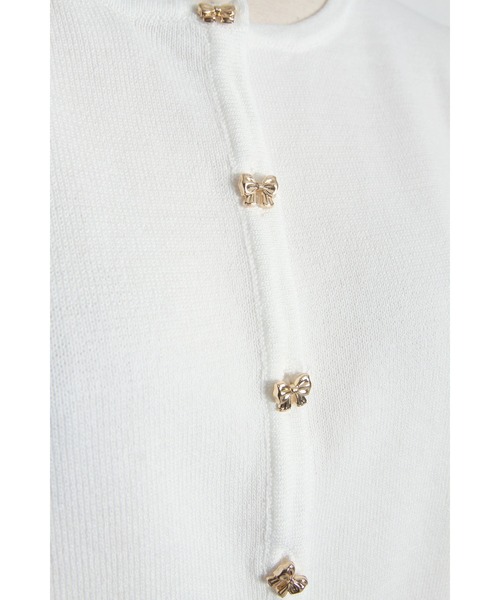 tocco closet(トッコ クローゼット)の「UVカット&接触冷感&ハンドウォッシュ♪リボンモチーフ釦カーディガン(カーディガン/ボレロ・レディース・オフホワイト/ブラック/ローズ・M)」の14枚目の写真
