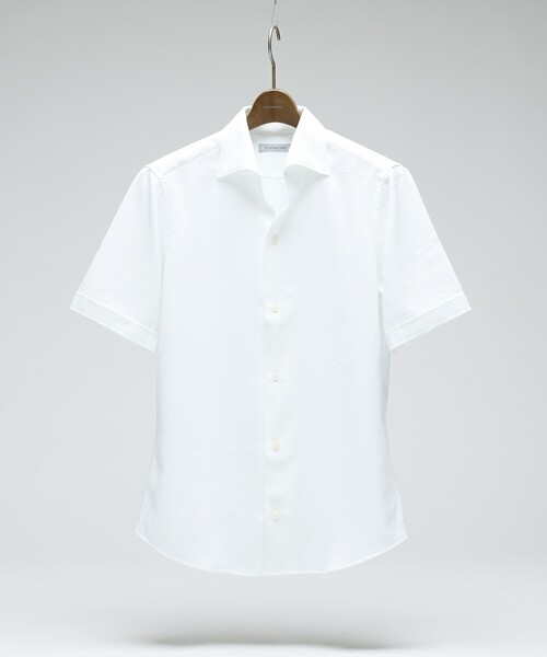 DESIGNWORKS（デザインワークス）の「【立体襟】半袖サッカーシャツ（シャツ/ブラウス・メンズ・ホワイト/ネイビー/グレー/ブルー・48/46/50/52）」の13枚目の写真