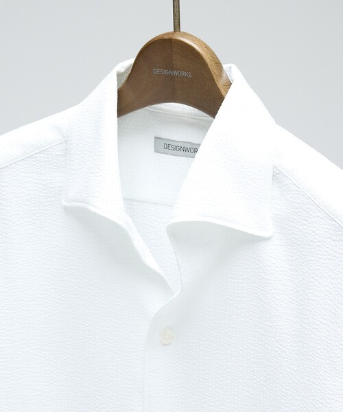 DESIGNWORKS（デザインワークス）の「【立体襟】半袖サッカーシャツ（シャツ/ブラウス・メンズ・ホワイト/ネイビー/グレー/ブルー・48/46/50/52）」の14枚目の写真