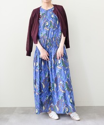 DOLLUPOOPS | Botanical Bird Shirring Dress(ボタニカルバードシャーリングワンピース)(ワンピース)