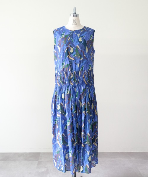 DOLLUPOOPS(ドールアップウップス)の「Botanical Bird Shirring Dress(ボタニカルバードシャーリングワンピース)(ワンピース・レディース・ブルー/イエロー・FREE)」の19枚目の写真