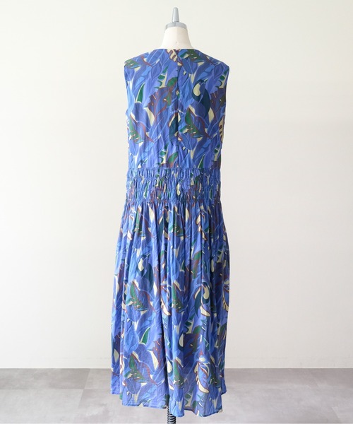 DOLLUPOOPS(ドールアップウップス)の「Botanical Bird Shirring Dress(ボタニカルバードシャーリングワンピース)(ワンピース・レディース・ブルー/イエロー・FREE)」の20枚目の写真