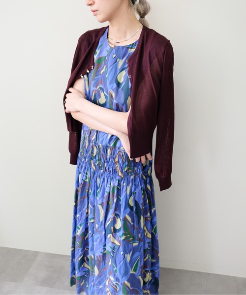 DOLLUPOOPS(ドールアップウップス)の「Botanical Bird Shirring Dress(ボタニカルバードシャーリングワンピース)(ワンピース・レディース・ブルー/イエロー・FREE)」の17枚目の写真