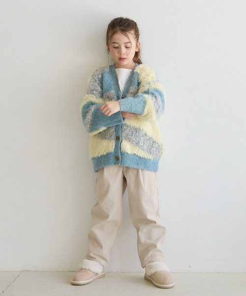 BAYFLOW（ベイフロー）の「[大人気♪新色が仲間入り]ニュアンスパターンカーデ[120/140/160cm](KIDS)（カーディガン/ボレロ・キッズ・ライラック/グレー/グリーン/イエロー/レッド・120cm/140cm/160cm）」の6枚目の写真